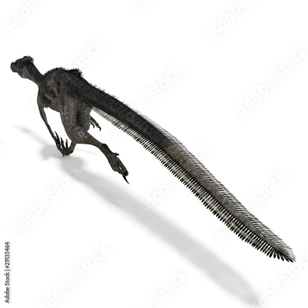 Obraz Dinosaur Velociraptor. 3D rendering with clipping path and