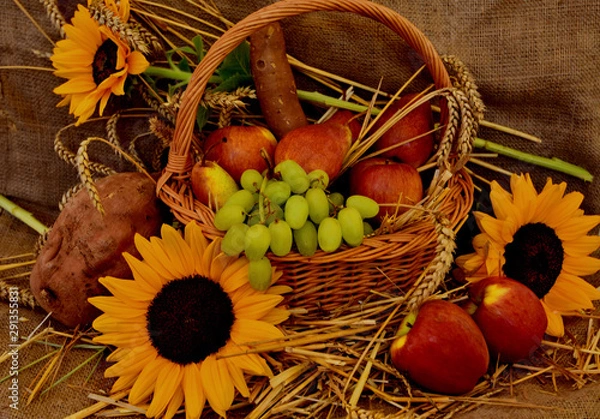 Obraz erntedankfest korb gaben