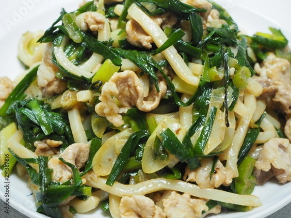 Obraz 豚肉とニラの炒め物