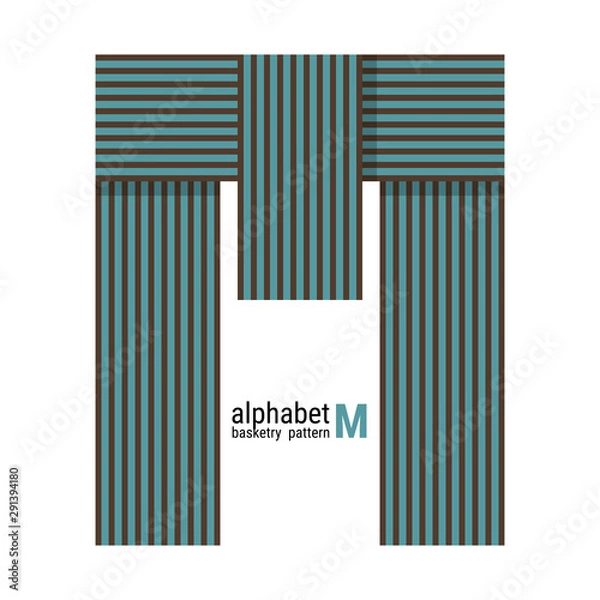 Fototapeta M - Unique alphabet shape design with Basketry pattern