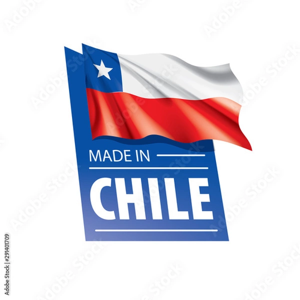Obraz Chile flag, vector illustration on a white background.