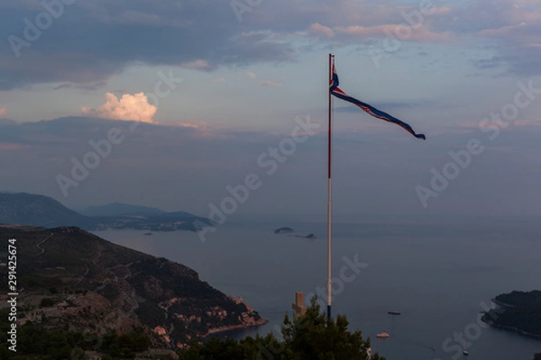 Obraz Croatian Flag at Sunset