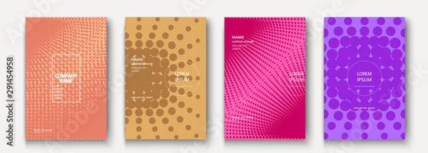 Fototapeta Minimalist modern cover collection design. Dynamic colorful halftone gradients. Future geometric patterns lines and dots vector background. Trendy minimalist poster template for business, web