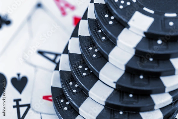 Obraz Poker chips and cards close up