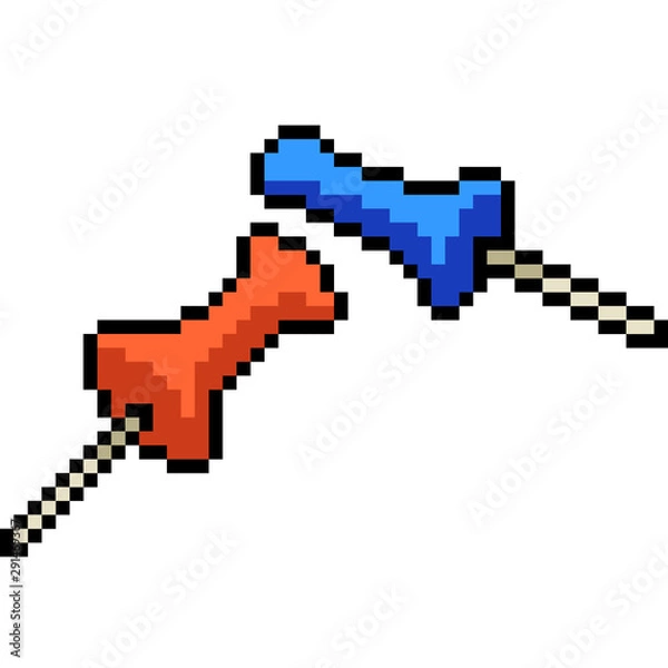 Fototapeta vector pixel art pin nail