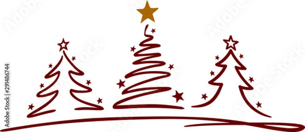 Obraz Choinka sylwetka wektor