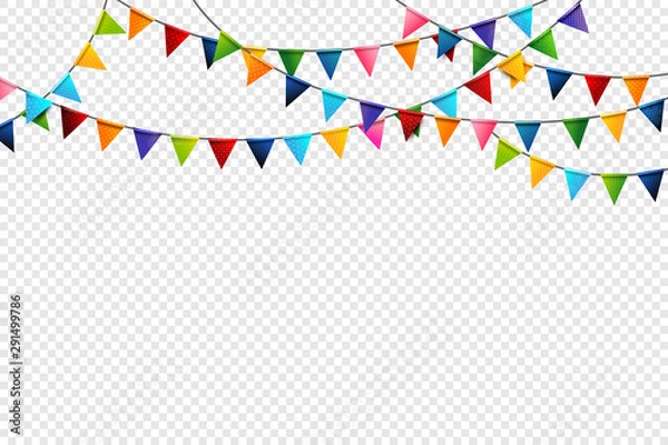 Fototapeta Rainbow colorful celebration flags design element 0002