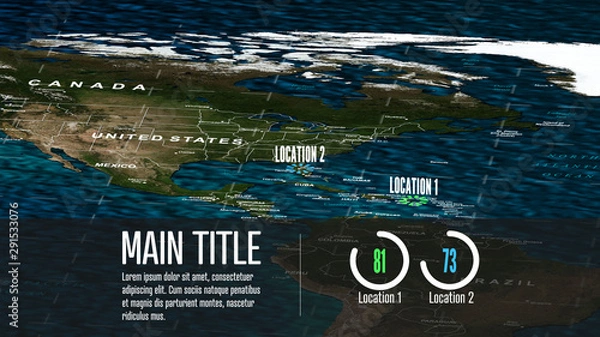 Obraz Earth Map and Infographics
