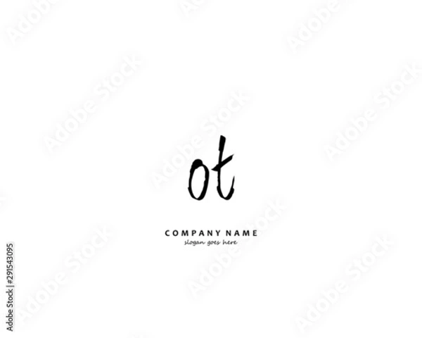Fototapeta OT Initial handwriting logo vector	
