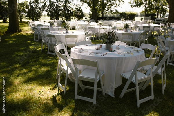 Obraz outdoor wedding reception tables