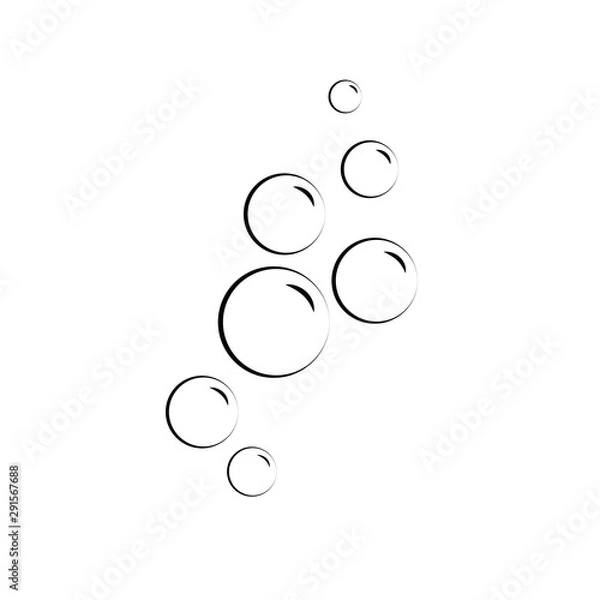 Fototapeta Bubble vector icon black. Soap or water icon