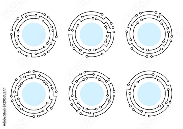 Obraz Set of technology round frame