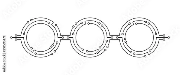 Fototapeta Set of technology round frame