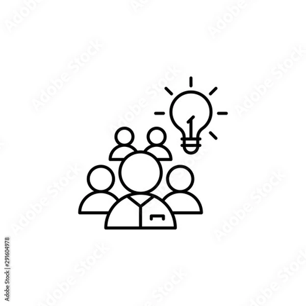 Fototapeta Group idea teamwork icon. Element of spa thin line icon