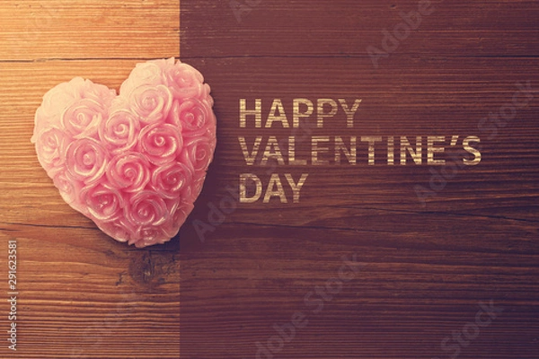 Fototapeta Old wooden background with heart shape