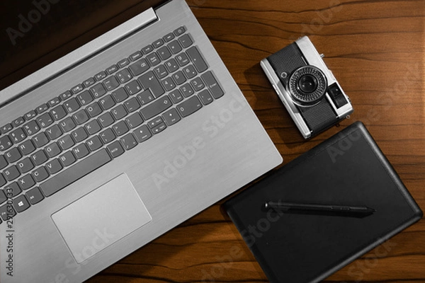 Fototapeta computador, computador portátil, comércio, teclado, tecnologia, caderno, escritório, ciberespaço, trabalho, isolado, biombo, monitor, branco, comunicação, celular, mesa, equipamento, chave, desktop, d