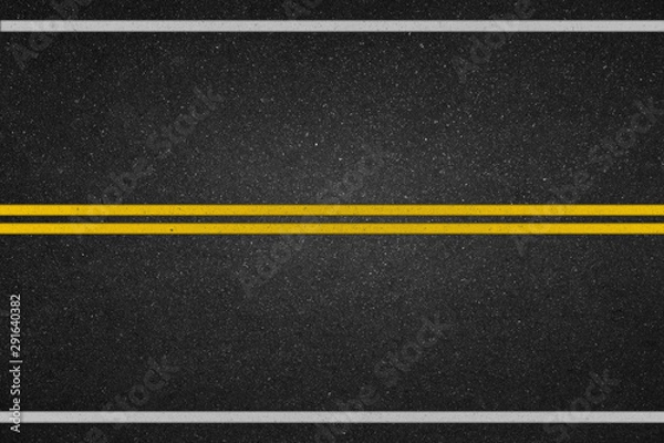 Obraz Double yellow lines on asphalt road