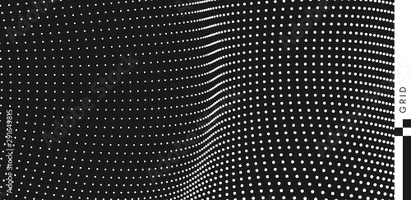 Fototapeta Abstract background. Technology style. 3d network design with particles. Vector illustration. Cover design template. Can be used for advertising, marketing, presentation.