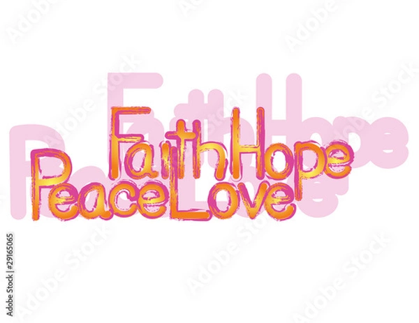 Obraz Faith Hope Peace Love