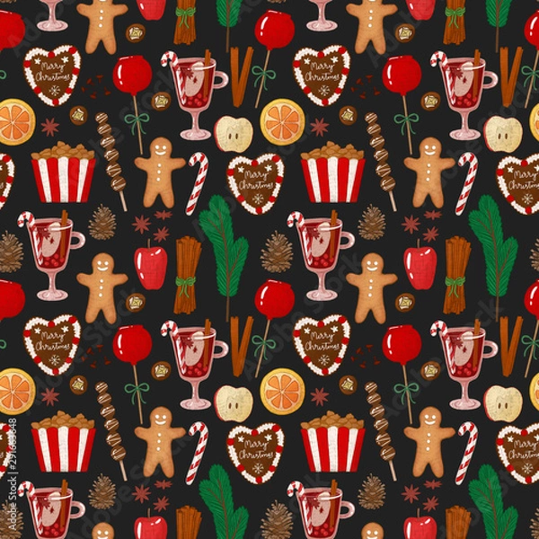 Fototapeta Christmas illustrations set