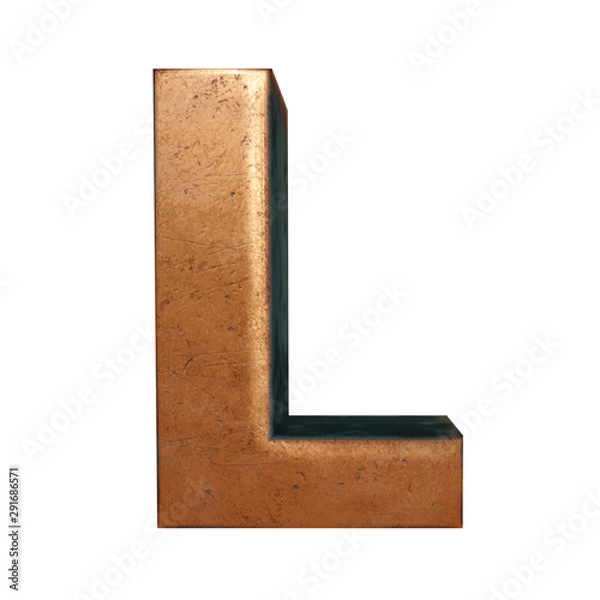 Fototapeta Copper metal letter 3D rendering