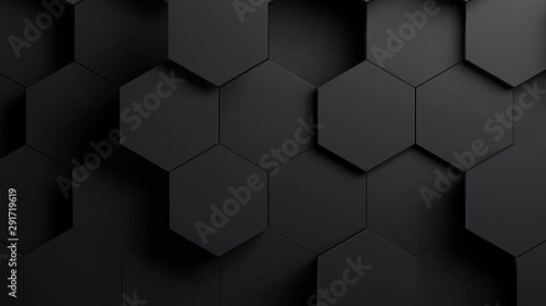 Obraz black honeycomb abstract background 4k resolution. 3d ilustration