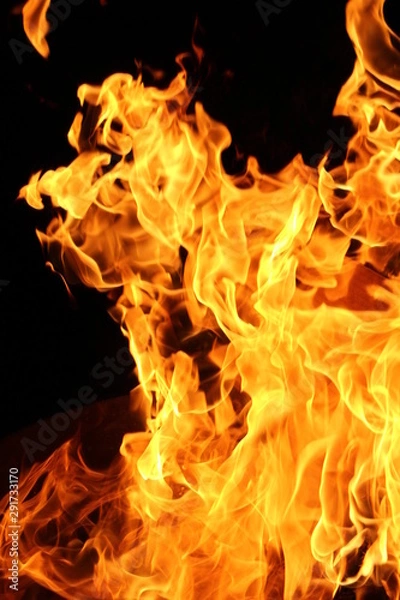 Fototapeta fire on black background