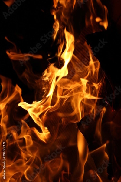 Fototapeta fire on black background