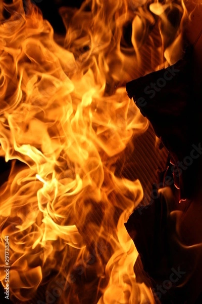 Fototapeta fire in fireplace