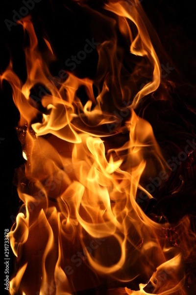 Fototapeta fire on black background