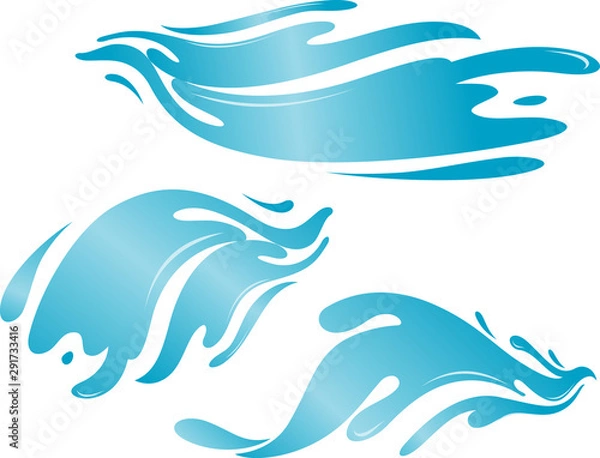 Fototapeta Water Abstract Three Wave Set