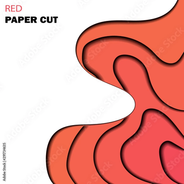 Obraz red paper cut illustration, vector background