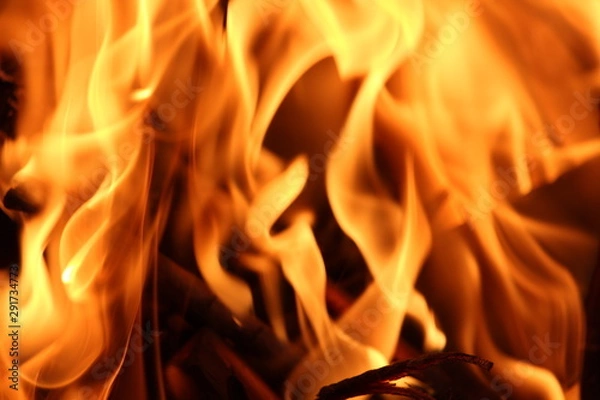 Fototapeta fire in fireplace