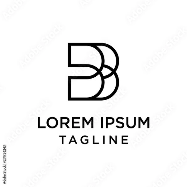 Fototapeta initial letter logo BB logo template