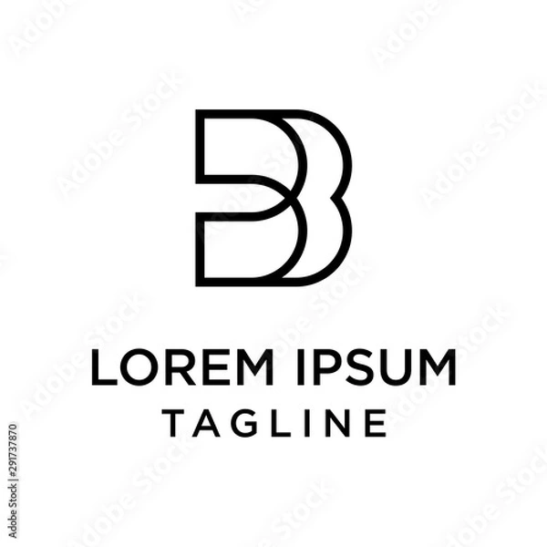Fototapeta initial letter logo BB logo template
