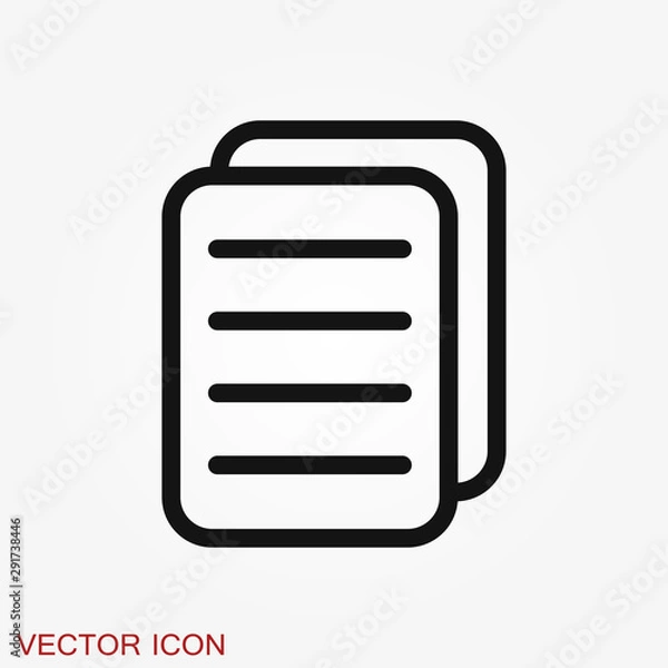 Fototapeta Document flat icon, Document vector icon. Illustration for graphic and web design