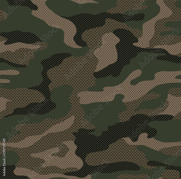Obraz Dot pattern camouflage seamless background in green