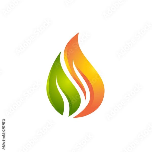 Obraz Flame leaf vector logo