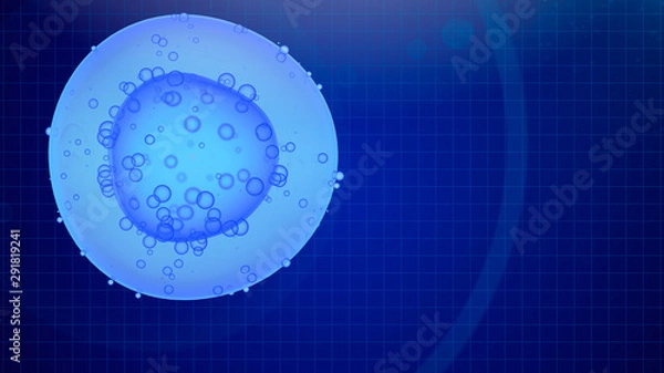 Fototapeta Biological cell floating in a healthy organic environment. Medicine and science