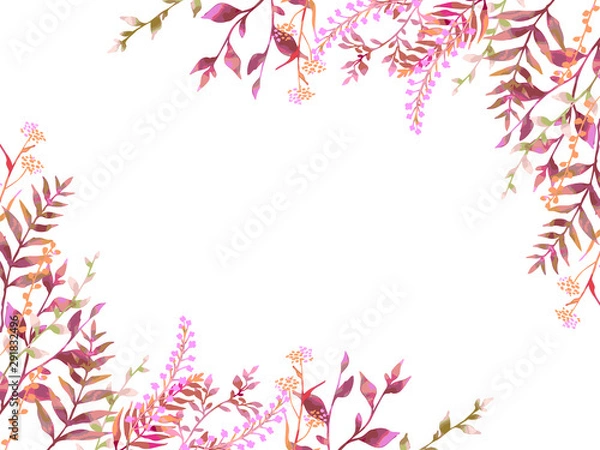 Fototapeta 秋色の植物のフレーム