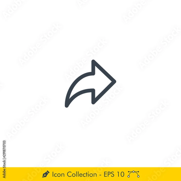Fototapeta Share Icon / Vector - In Line / Stroke Design