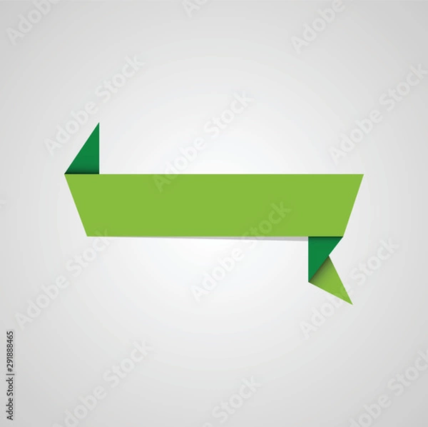 Obraz Green origami banner. Vector.