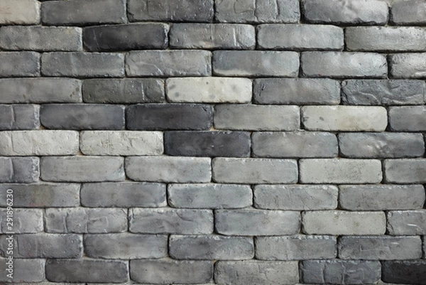 Obraz random gray brick wall background texture, painted block set pattern. 