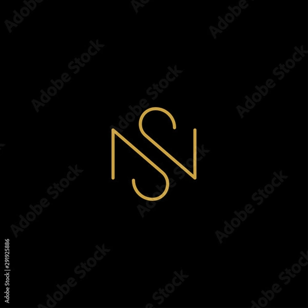 Obraz Letter S N SN NS Logo Design Simple Vector