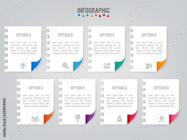 Fototapeta Business infographic labels template with 8 options.Creative concept for infographic