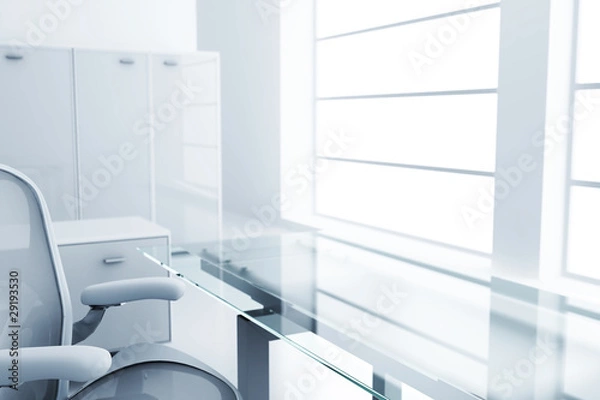 Obraz Light modern cubicle with a table and an armchair