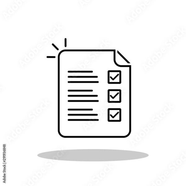 Fototapeta Quality check icon in flat style. Audit / Compliance / Report symbol for your web site design, logo, app, UI Vector EPS 10.
