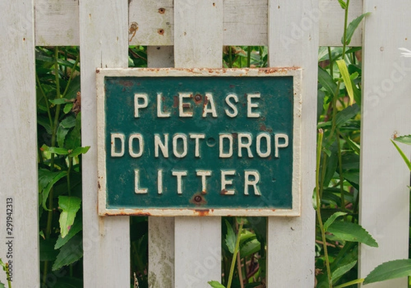 Obraz Vintage do not drop litter sign