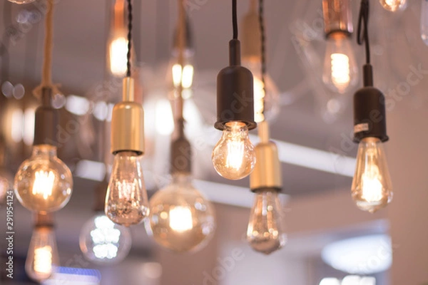 Obraz LED lights display in store