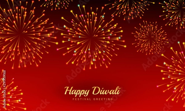 Obraz Happy Diwali Firework Banner